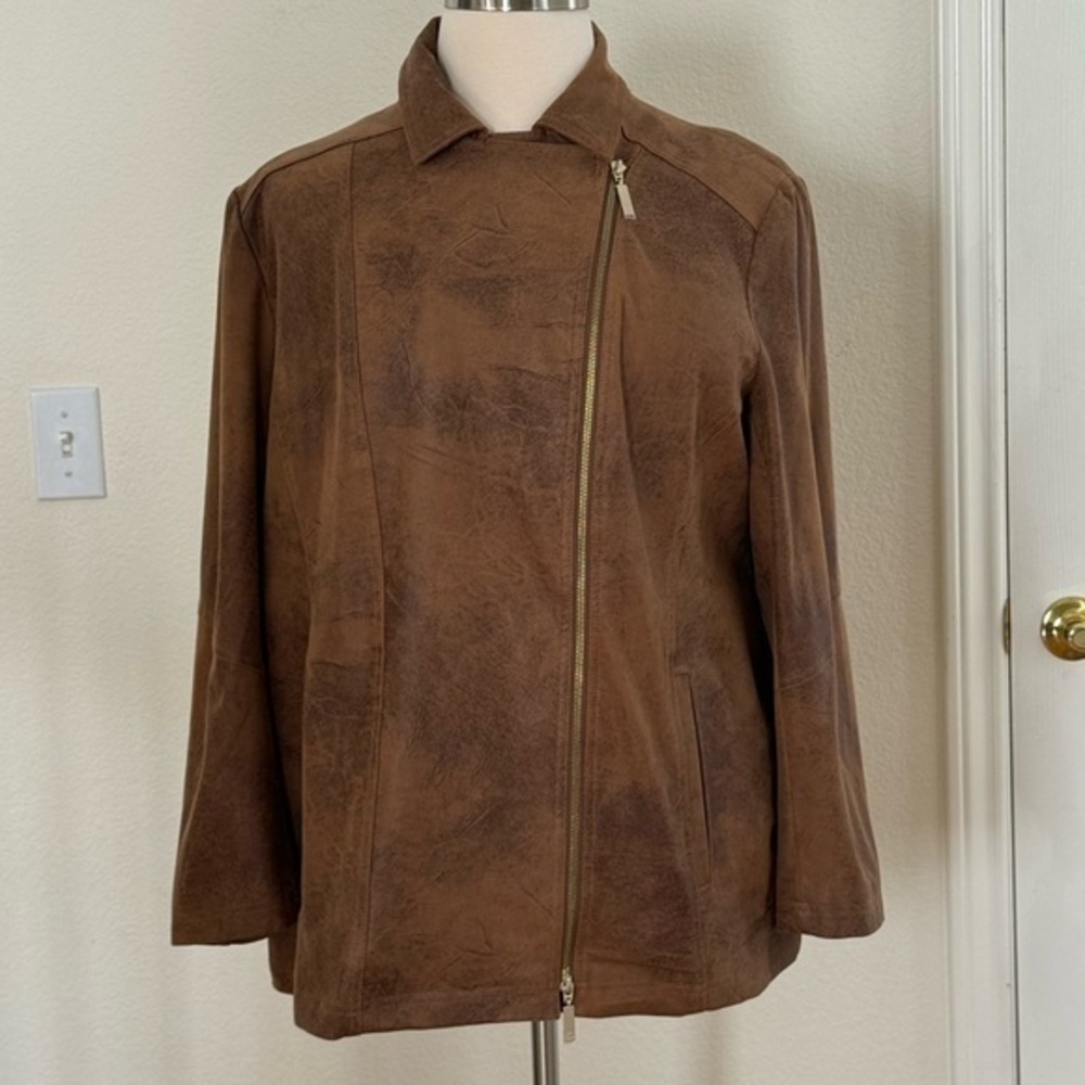 Chico's Brown “Leather” Women's Jacket Size 20 (Chico’s size 4)